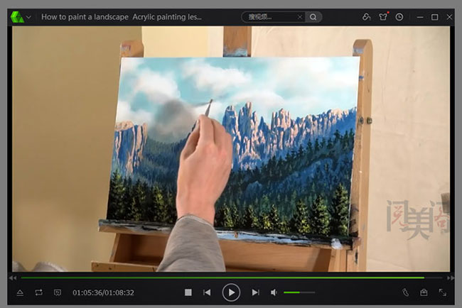 高清丙烯视频教程 大师丙烯风景画技法示范教程