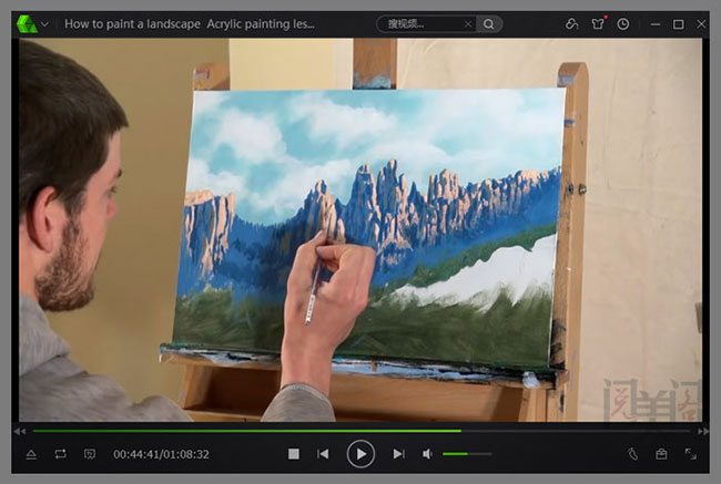 高清丙烯视频教程 大师丙烯风景画技法示范教程