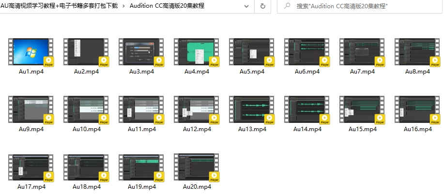 Audition AU高清视频学习教程+电子书籍多套打包下载