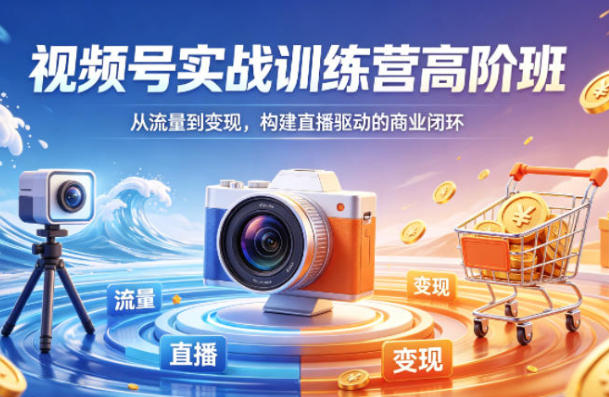 视频号实战训练营高阶班：从流量到变现，直播驱动商业闭环全流程解析