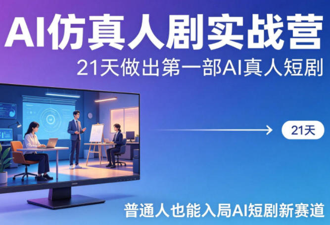 AI短剧制作教程：21天从零做出AI仿真人短剧（含变现方法+实战案例）