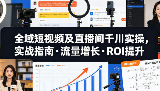 全域短视频及直播间千川实操：流量增长与ROI提升教程