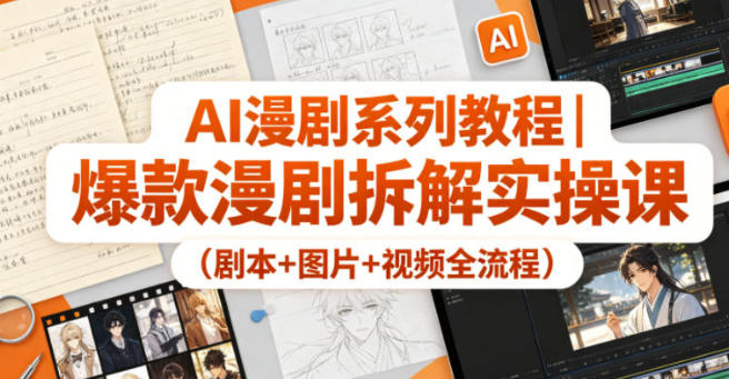 AI漫剧系列教程:剧本+图片+视频全流程制作实战课程